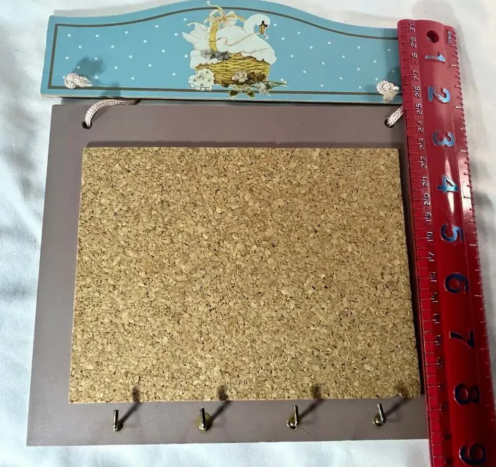 VTG Country Geese Kitschy Key holder cork board reversible Christmas themed